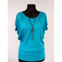 Bluzka Cindy dla kobiety z dużym biustem - turkusowa