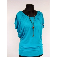Bluzka Cindy dla kobiety z dużym biustem - turkusowa
