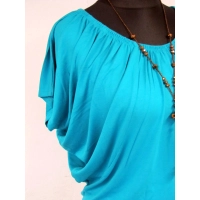 Bluzka Cindy dla kobiety z dużym biustem - turkusowa