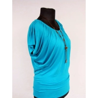 Bluzka Cindy dla kobiety z dużym biustem - turkusowa