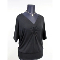 Bluzka kimono z dekoltem w szpic i marszczeniem