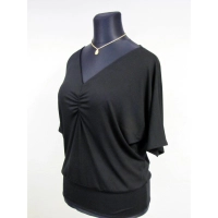 Bluzka kimono z dekoltem w szpic i marszczeniem