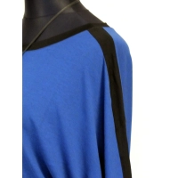 Bluza sportowa kimono z czarnymi lampasami - niebieski melanż