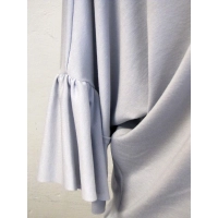 Bluzeczka kimono z marszczonym rękawem 3/4 - szara