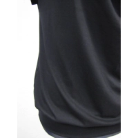 Bluzka krótki rękaw z lejącym dekoltem typu woda - czarna