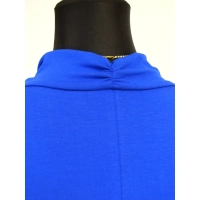 Bluzka KIMONO z ozdobnym dekoltem typu woda - chabrowa