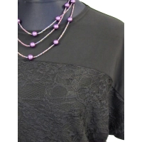 Bluzeczka z szydełkową koronką i krótkim rękawkiem