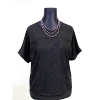 Bluzeczka z szydełkową koronką i krótkim rękawkiem