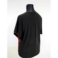 Bluzeczka z szydełkową koronką czarno/czerwona