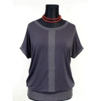 Bluzka kimono z brokatowymi wstawkami i ściągaczem