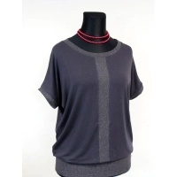 Bluzka kimono z brokatowymi wstawkami i ściągaczem