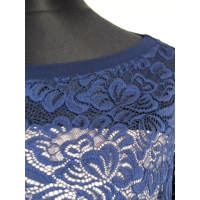 Ażurowa bluzka XXL kimono z falbanką na rękawach