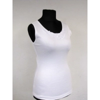 Koszulka bez rękawów z koronką na dekolcie