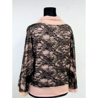 Bluzka koronkowa z falbaniastym mankietem i golfem