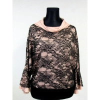 Bluzka koronkowa z falbaniastym podwójnym mankietem