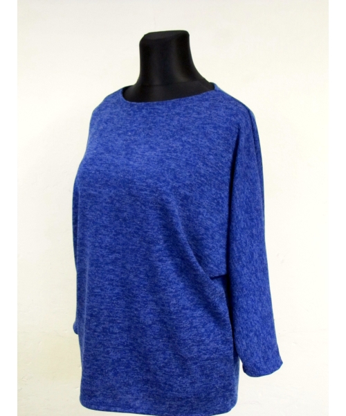 Melanżowy niebieski sweter w luźnym stylu oversize