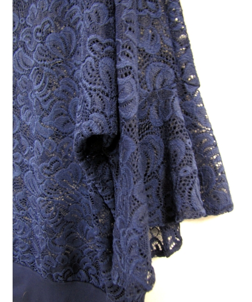 Ażurowa bluzka XXL kimono z falbanką na rękawach